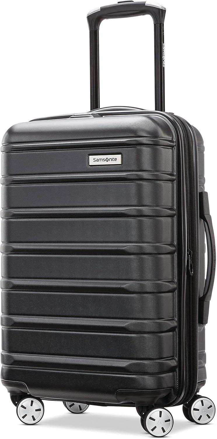 imageSamsonite Omni 2 Hardside Expandable Luggage with Spinner Wheels Birch White 2Piece Set 1928Midnight Black