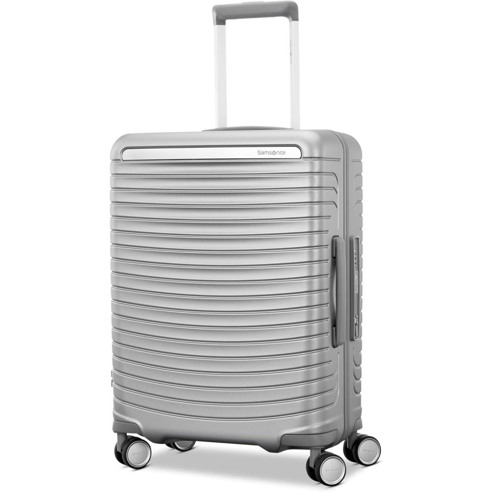 imageFramelock Max 29quot Large Checked Hardshell Zipperless Luggage Highly Secure Integrated Eazylock Mechanism RightHeight Adjustable Handle 360 Spinner Wheels Airline Approved Emerald TealSilver