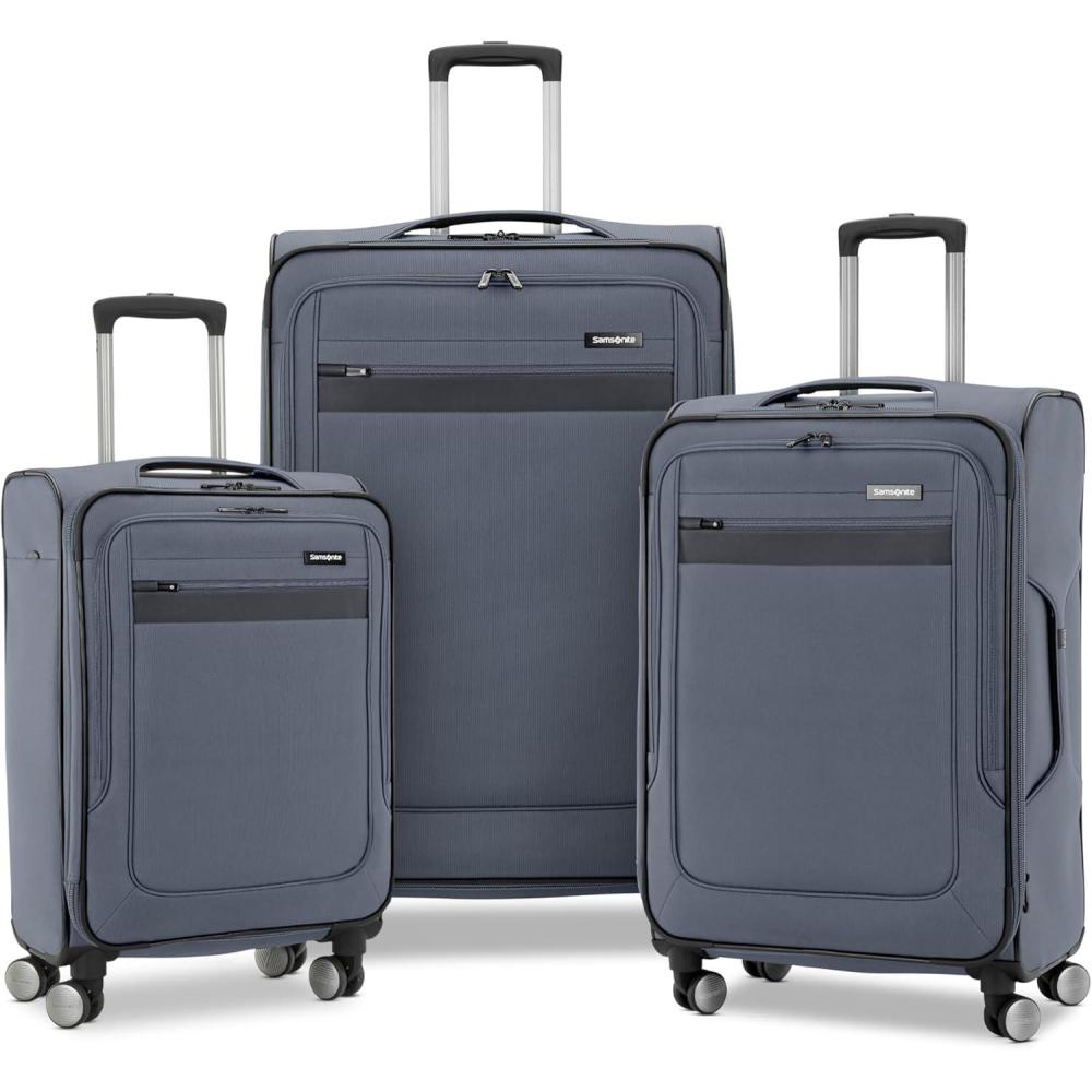 imageSamsonite Ascella 30 Softside Expandable Luggage with Spinner Wheels 3Piece Set 202428 Sapphire BlueStateBlack