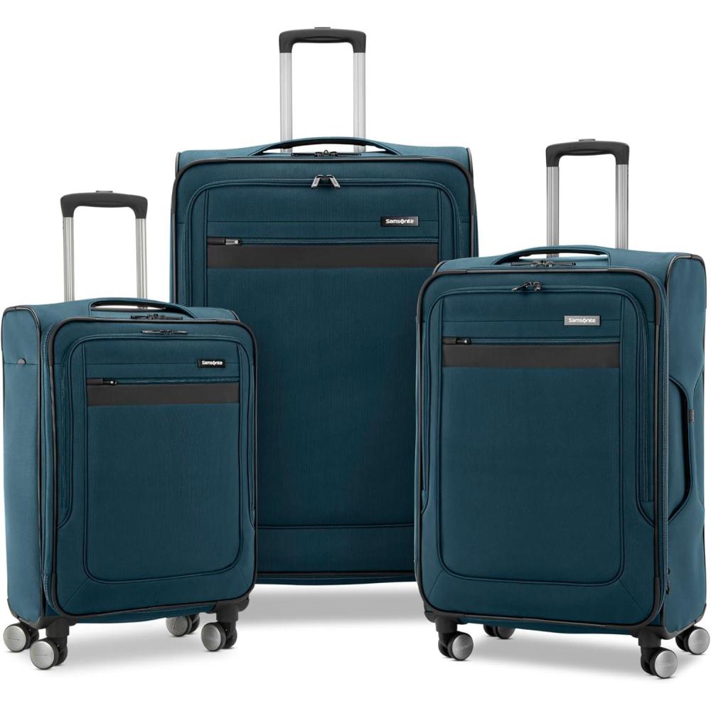 imageSamsonite Ascella 30 Softside Expandable Luggage with Spinner Wheels 3Piece Set 202428 Sapphire BlueTealBlack