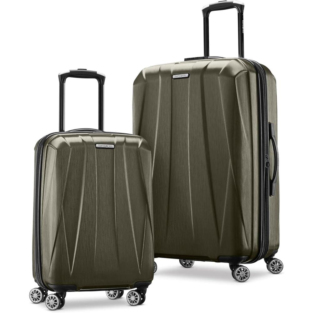 imageSamsonite Centric 2 Hardside Expandable Luggage with Spinner Wheels Black 3Piece Set 202428Olive
