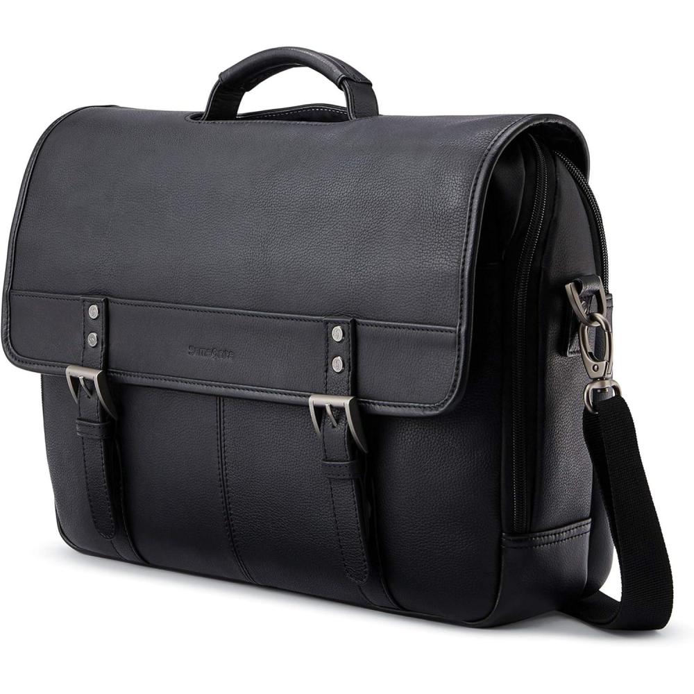 imageSamsonite Classic Leather FlapoverBlack