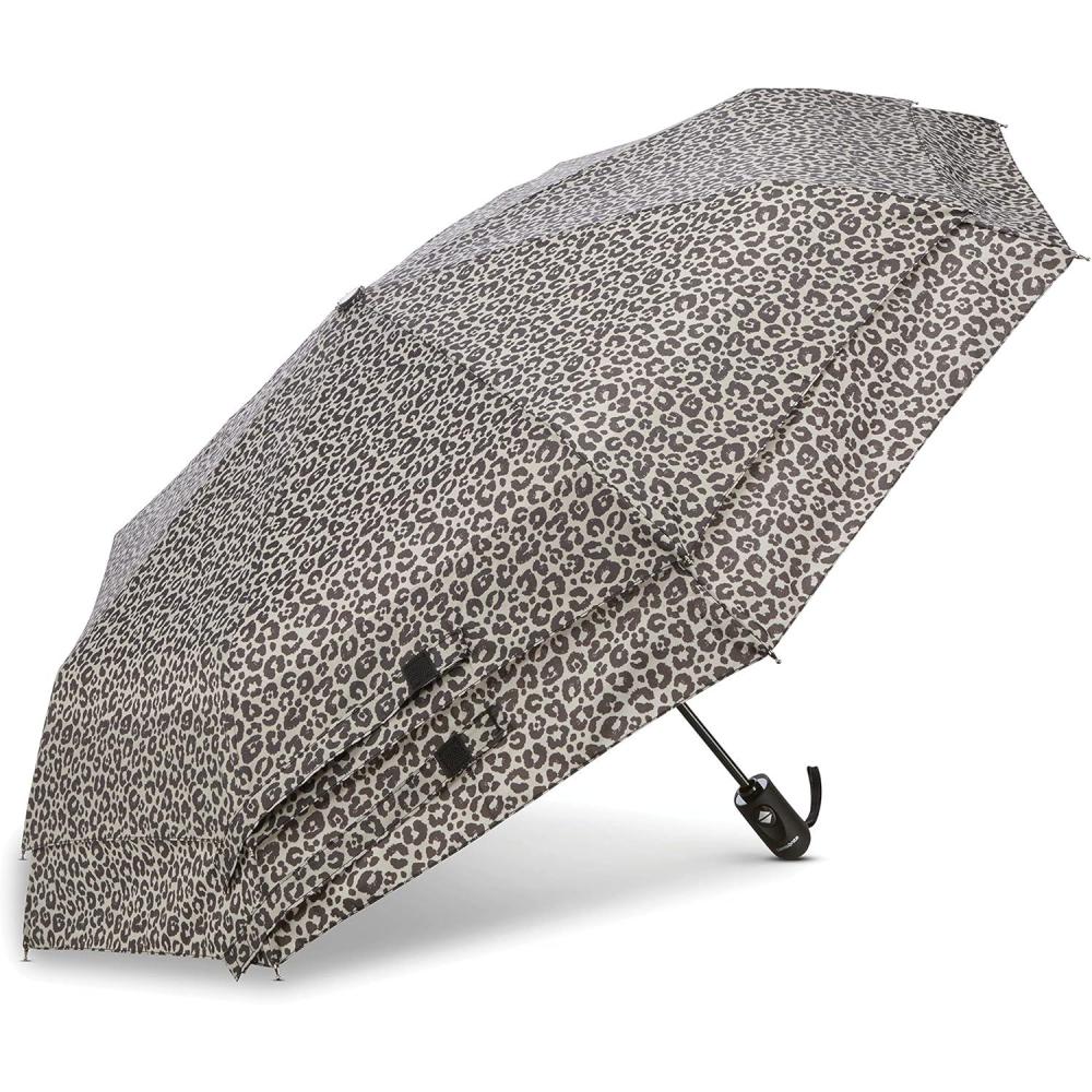 imageSamsonite Compact Auto OpenClose UmbrellaGreyBlack Cheetah