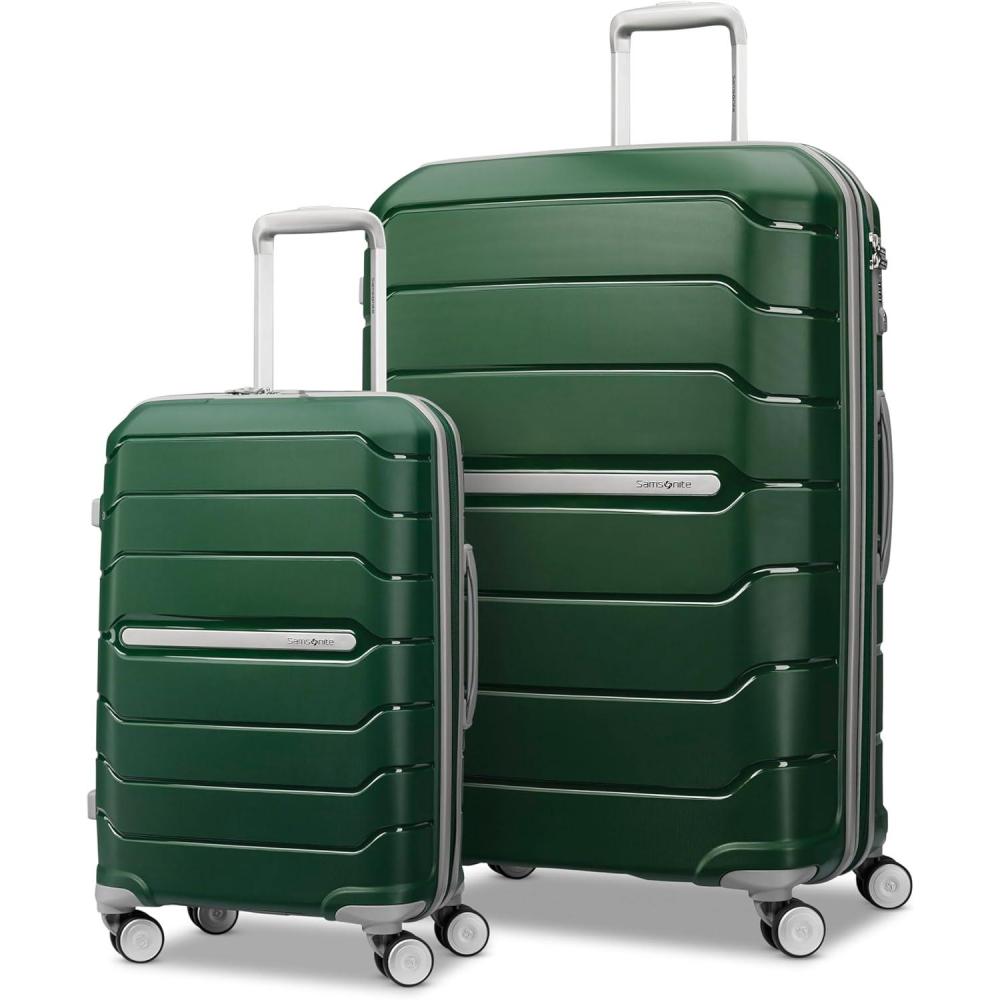 imageSamsonite Freeform 2Piece Luggage Set CarryOn ampamp Large Checked Luggage with Dual Spinner Wheels Durable Polypropylene Hardshell TSA Lock AirlineApproved Expandable Hard Shell Mint GreenPine Green