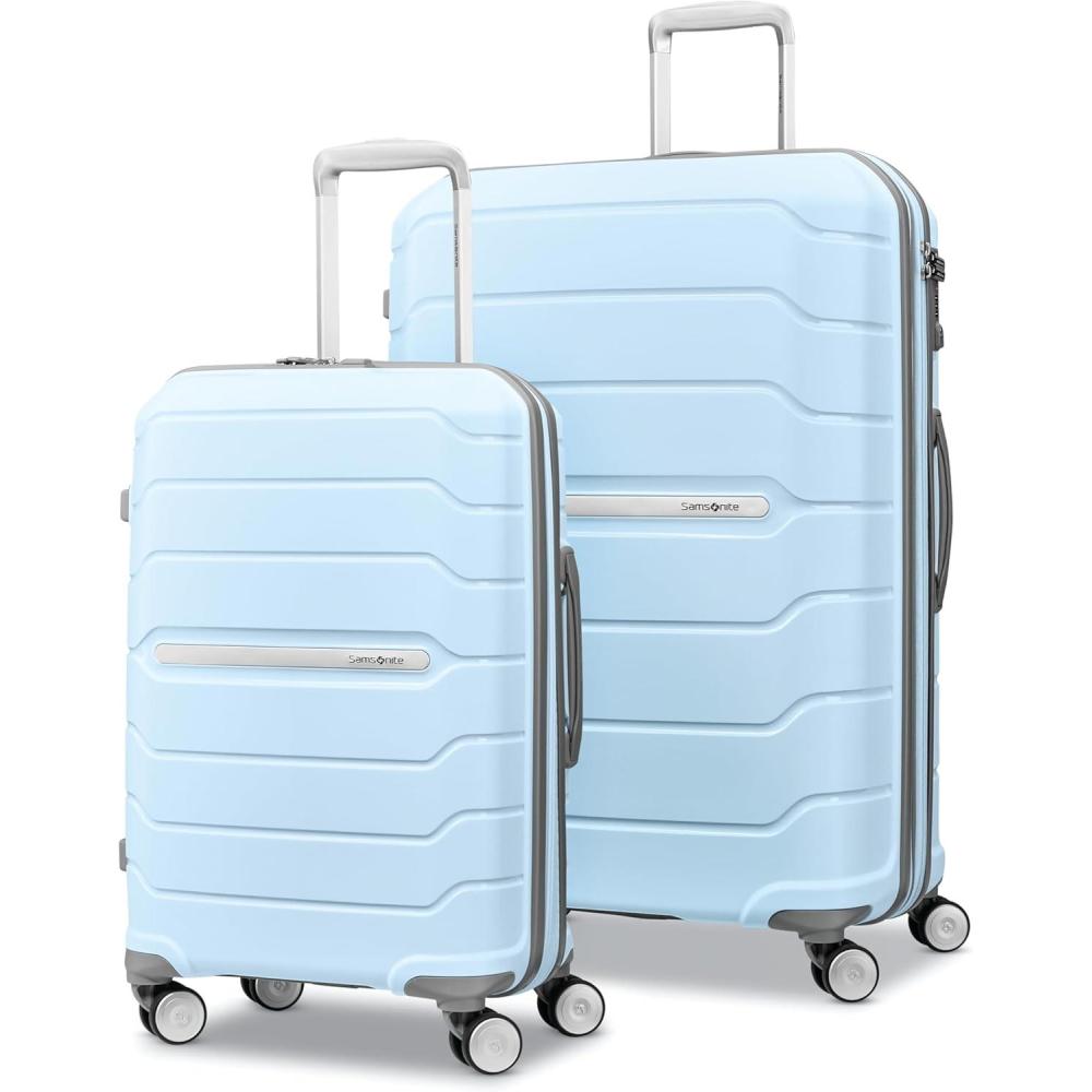 imageSamsonite Freeform 2Piece Luggage Set CarryOn ampamp Large Checked Luggage with Dual Spinner Wheels Durable Polypropylene Hardshell TSA Lock AirlineApproved Expandable Hard Shell Mint GreenSky Blue
