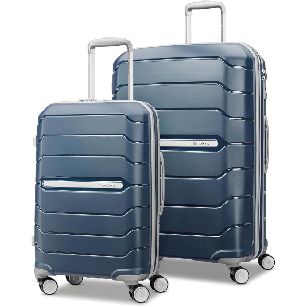 imageSamsonite Freeform 2Piece Luggage Set CarryOn ampamp Large Checked Luggage with Dual Spinner Wheels Durable Polypropylene Hardshell TSA Lock AirlineApproved Expandable Hard Shell Mint GreenNavy