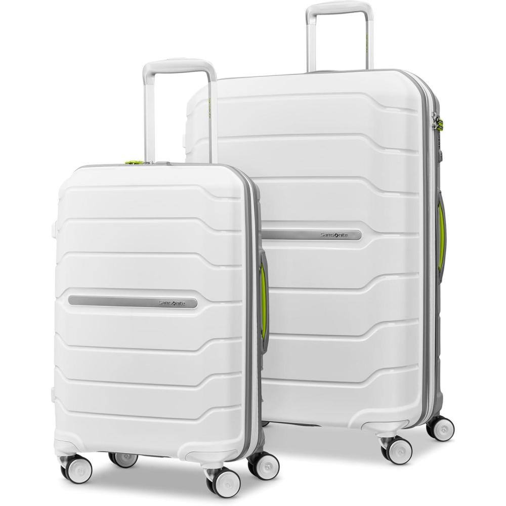 imageSamsonite Freeform 2Piece Luggage Set CarryOn ampamp Large Checked Luggage with Dual Spinner Wheels Durable Polypropylene Hardshell TSA Lock AirlineApproved Expandable Hard Shell Mint GreenWhiteGrey