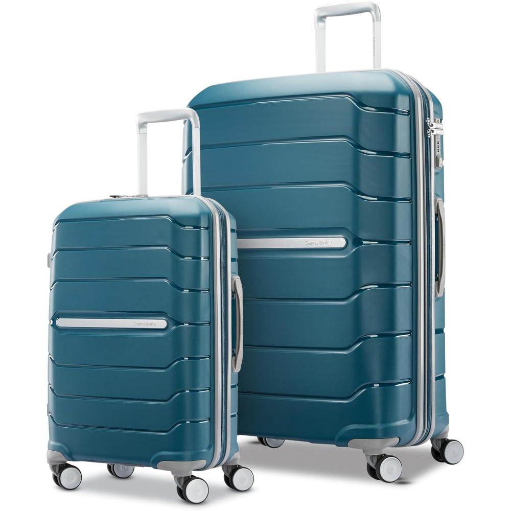 imageSamsonite Freeform 2Piece Luggage Set CarryOn ampamp Large Checked Luggage with Dual Spinner Wheels Durable Polypropylene Hardshell TSA Lock AirlineApproved Expandable Hard Shell Mint GreenDark Teal
