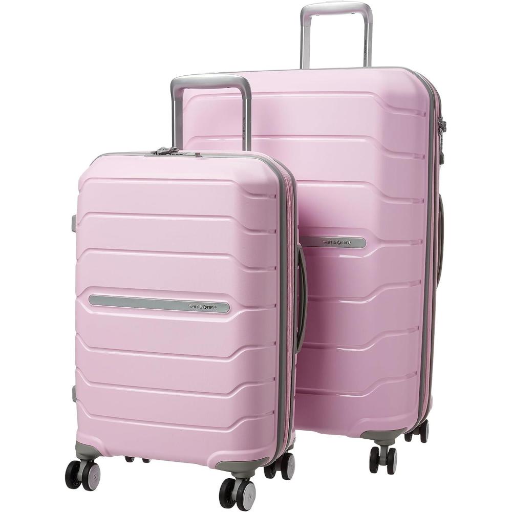 imageSamsonite Freeform 2Piece Luggage Set CarryOn ampamp Large Checked Luggage with Dual Spinner Wheels Durable Polypropylene Hardshell TSA Lock AirlineApproved Expandable Hard Shell Mint GreenPink Rose