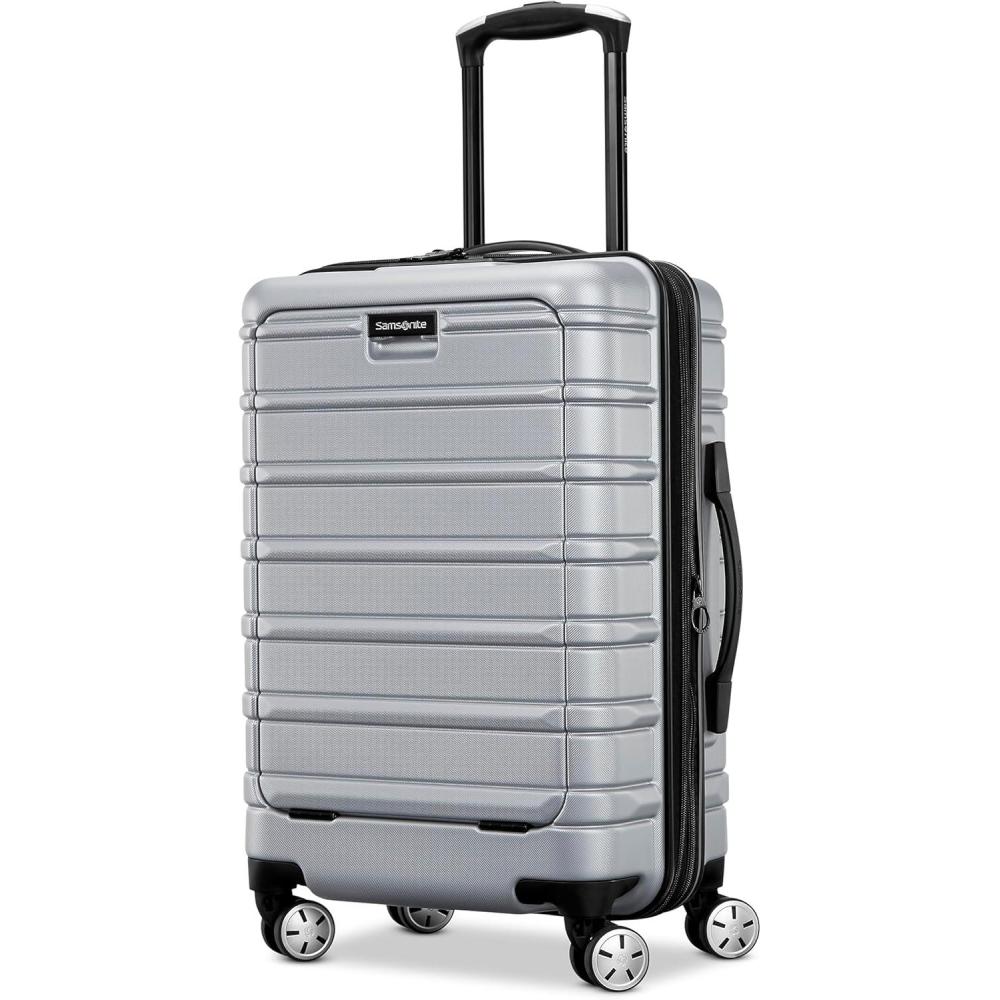 imageSamsonite Omni 2 Hardside Expandable Luggage with Spinner Wheels Birch White 2Piece Set 1928Artic Silver