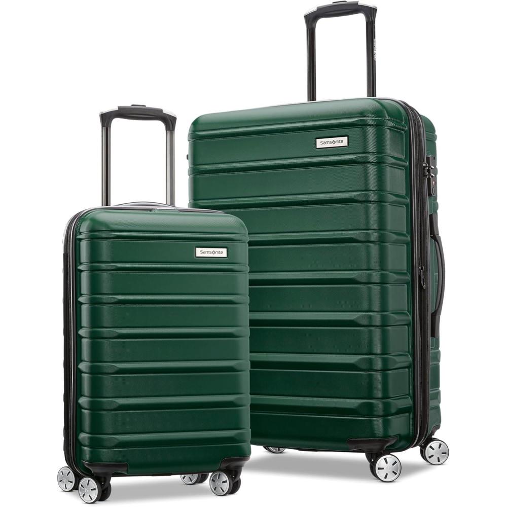 imageSamsonite Omni 2 Hardside Expandable Luggage with Spinner Wheels Birch White 2Piece Set 1928Emerald Green