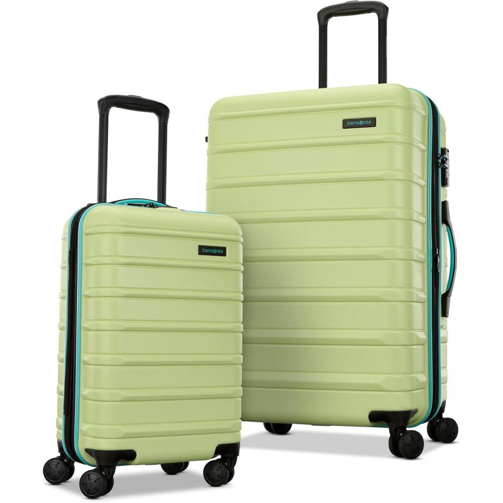 imageSamsonite Omni 2 Hardside Expandable Luggage with Spinner Wheels Birch White 2Piece Set 1928Frozen Matcha