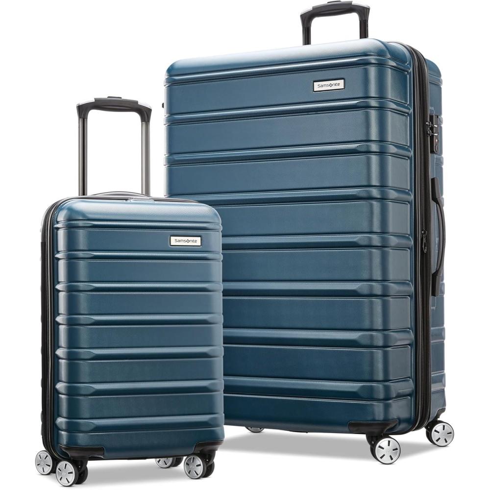 imageSamsonite Omni 2 Hardside Expandable Luggage with Spinner Wheels Birch White 2Piece Set 1928Nova Teal
