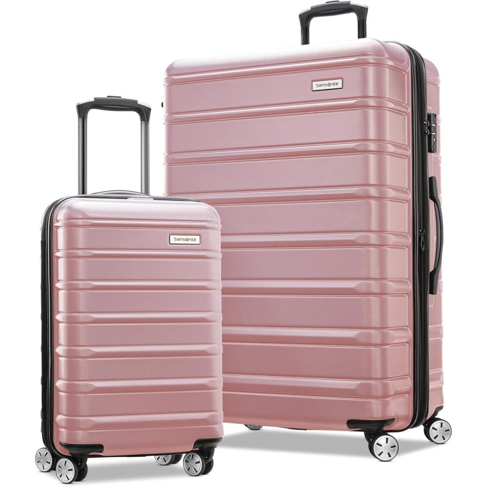 imageSamsonite Omni 2 Hardside Expandable Luggage with Spinner Wheels Birch White 2Piece Set 1928Rose Gold
