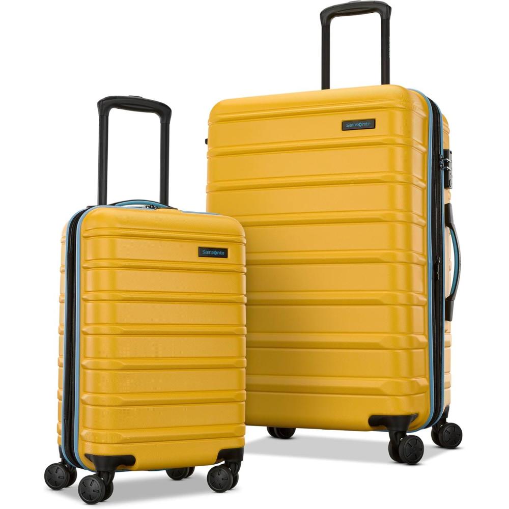 imageSamsonite Omni 2 Hardside Expandable Luggage with Spinner Wheels Birch White 2Piece Set 1928Sunflower Yellow