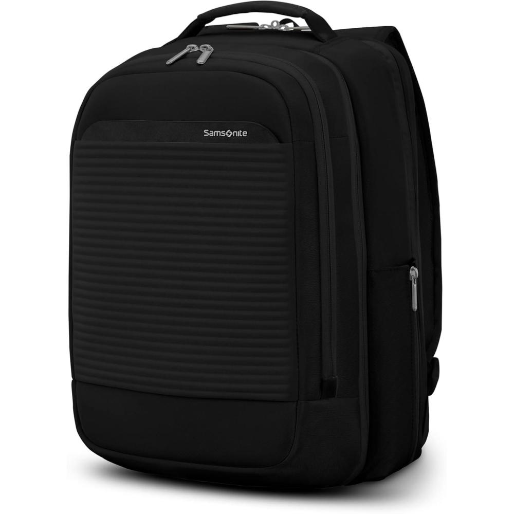 imageSamsonite Paralux 2in1 Travel Backpack Converts into Main Bag  Go Bag LayFlat Packing StackIt Strap Laptop Sleeve ampamp Integrated AirTag Holder  Business ampamp Adventure Travel Bag  Stone GreyBlack