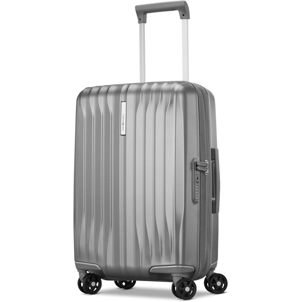 imageSamsonite UpLIFT Large Checked Hardside Luggage with Spinner Wheels AirlineApproved TSA Lock Adjustable Handle System Polycarbonate Hard Suitcase for Ultra Lightweight Travel Elemental BlueSilver Shimmer