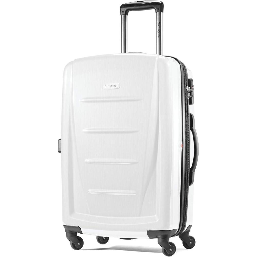 imageSamsonite Winfield 2 Hardside Expandable Luggage with Spinner Wheels CheckedLarge 28Inch Brushed WhiteBrushed White