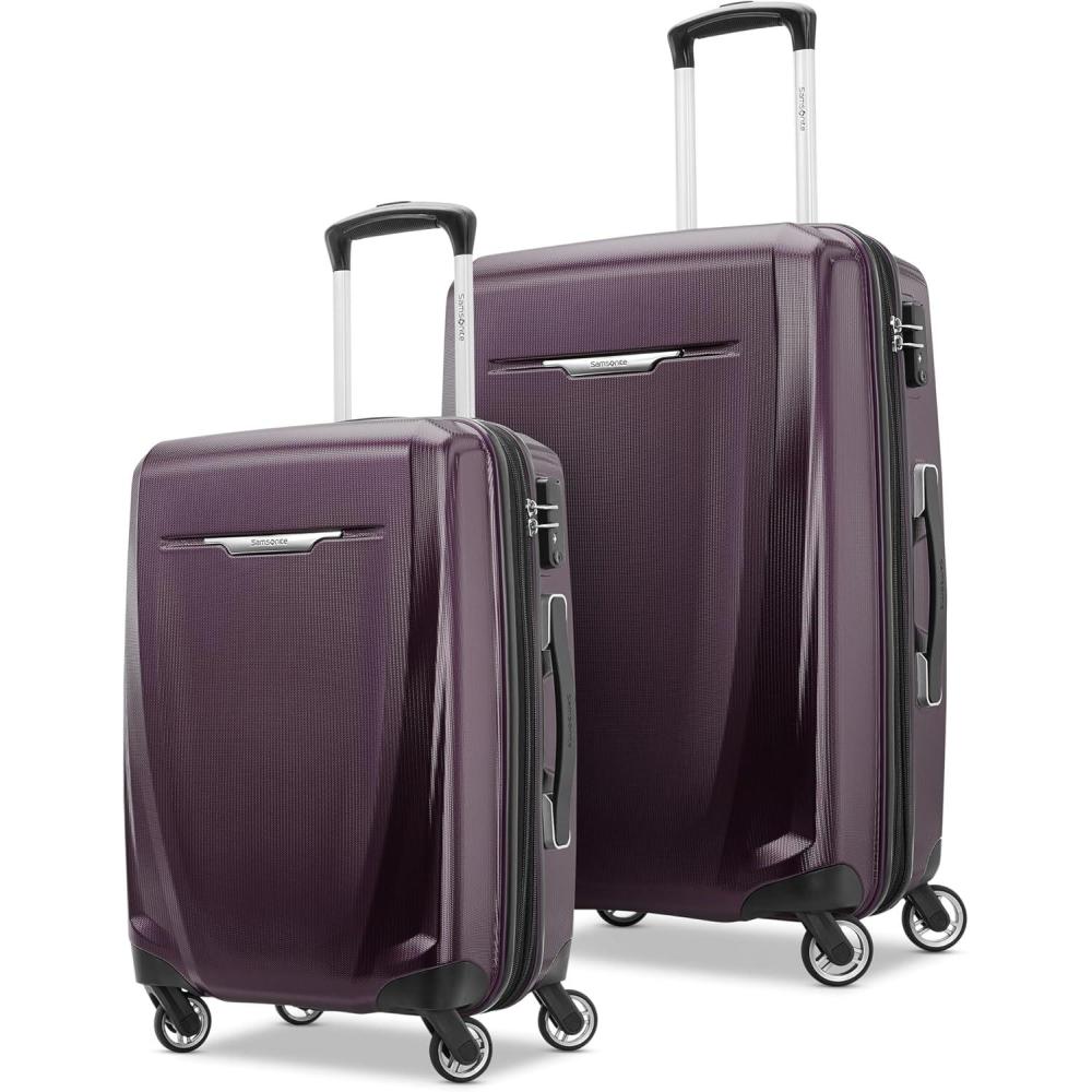 imageSamsonite Winfield 3 DLX Hardside Expandable Luggage with Spinners 2PC SET COMED Royal Blue OmbrePlum Ombre