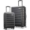 Samsonite Omni 2 Hardside Expandable Luggage with Spinner Wheels, Birch White, 2-Piece Set (19/28)(Midnight Black)
