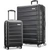 Samsonite Omni 2 Hardside Expandable Luggage with Spinner Wheels, Birch White, 2-Piece Set (19/28)(Midnight Black)