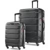 Samsonite Omni PC Hardside Expandable Luggage with Spinner Wheels, Checked-Large 28-Inch, White(Black)