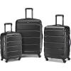 Samsonite Omni PC Hardside Expandable Luggage with Spinner Wheels, Checked-Large 28-Inch, White(Black)