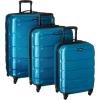 Samsonite Omni PC Hardside Expandable Luggage with Spinner Wheels, Checked-Large 28-Inch, White(Caribbean Blue)