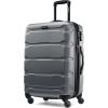 Samsonite Omni PC Hardside Expandable Luggage with Spinner Wheels, Checked-Large 28-Inch, White(Charcoal)