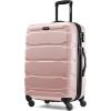 Samsonite Omni PC Hardside Expandable Luggage with Spinner Wheels, Checked-Large 28-Inch, White(Pink)
