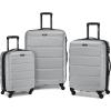 Samsonite Omni PC Hardside Expandable Luggage with Spinner Wheels, Checked-Large 28-Inch, White(Silver)