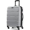 Samsonite Omni PC Hardside Expandable Luggage with Spinner Wheels, Checked-Large 28-Inch, White(Silver)