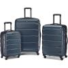 Samsonite Omni PC Hardside Expandable Luggage with Spinner Wheels, Checked-Large 28-Inch, White(Teal)