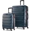 Samsonite Omni PC Hardside Expandable Luggage with Spinner Wheels, Checked-Large 28-Inch, White(Teal)