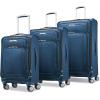 Samsonite Solyte DLX Softside Expandable Luggage with Spinner Wheels, Mediterranean Blue, Checked-Medium 25-Inch(Mediterranean Blue)