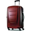 Samsonite Winfield 2 Hardside Expandable Luggage with Spinner Wheels, Checked-Large 28-Inch, Brushed White(Burgundy)