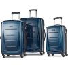 Samsonite Winfield 2 Hardside Expandable Luggage with Spinner Wheels, Checked-Large 28-Inch, Brushed White(Deep Blue)
