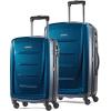 Samsonite Winfield 2 Hardside Expandable Luggage with Spinner Wheels, Checked-Large 28-Inch, Brushed White(Deep Blue)