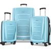 Samsonite Winfield 2 Hardside Expandable Luggage with Spinner Wheels, Checked-Large 28-Inch, Brushed White(Ice Blue)