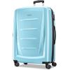 Samsonite Winfield 2 Hardside Expandable Luggage with Spinner Wheels, Checked-Large 28-Inch, Brushed White(Ice Blue)
