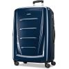 Samsonite Winfield 2 Hardside Expandable Luggage with Spinner Wheels, Checked-Large 28-Inch, Brushed White(Navy)