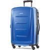 Samsonite Winfield 2 Hardside Expandable Luggage with Spinner Wheels, Checked-Large 28-Inch, Brushed White(Nordic Blue)