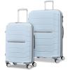 Samsonite Freeform 2-Piece Luggage Set – Carry-On & Large Checked Luggage with Dual Spinner Wheels – Durable Polypropylene Hardshell – TSA Lock, Airline-Approved – Expandable Hard Shell – Mint Green(Powder Blue)