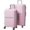 Samsonite Freeform 2-Piece Luggage Set – Carry-On & Large Checked Luggage with Dual Spinner Wheels – Durable Polypropylene Hardshell – TSA Lock, Airline-Approved – Expandable Hard Shell – Mint Green(Pink Rose)