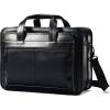 Samsonite Leather Expandable Briefcase, Black, One Size(Black)
