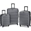 Samsonite Omni PC Hardside Expandable Luggage with Spinner Wheels, Checked-Large 28-Inch, White(Charcoal)