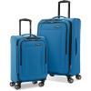 Samsonite Saire LTE Softside Expandable Luggage with Spinner Wheels, Black, 3-Piece Set (Carry On/Medium/Large)(Caribbean Blue)