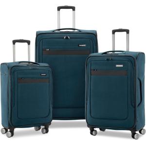 Samsonite Ascella 3.0 Softside Expandable Luggage with Spinner Wheels, 3-Piece Set (20/24/28), Sapphire Blue(Teal/Black)