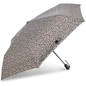 Samsonite Compact Auto Open/Close Umbrella, One Size, Grey/Black Cheetah