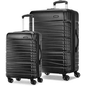 Samsonite Evolve SE Hardside Expandable with Double Spinner Wheels, 2PC SET (CO/M), Army Green(Bass Black)